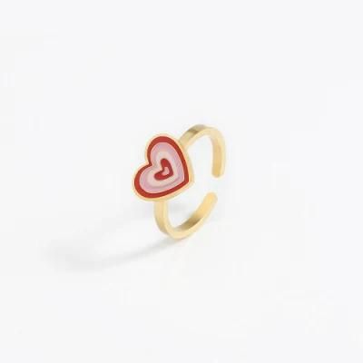 Manufacturer Custom High Quality Fashion Jewelry Lover Heart jewellery Designer Brand New Arrivals 14K 18K Gold Plated Heart Ring