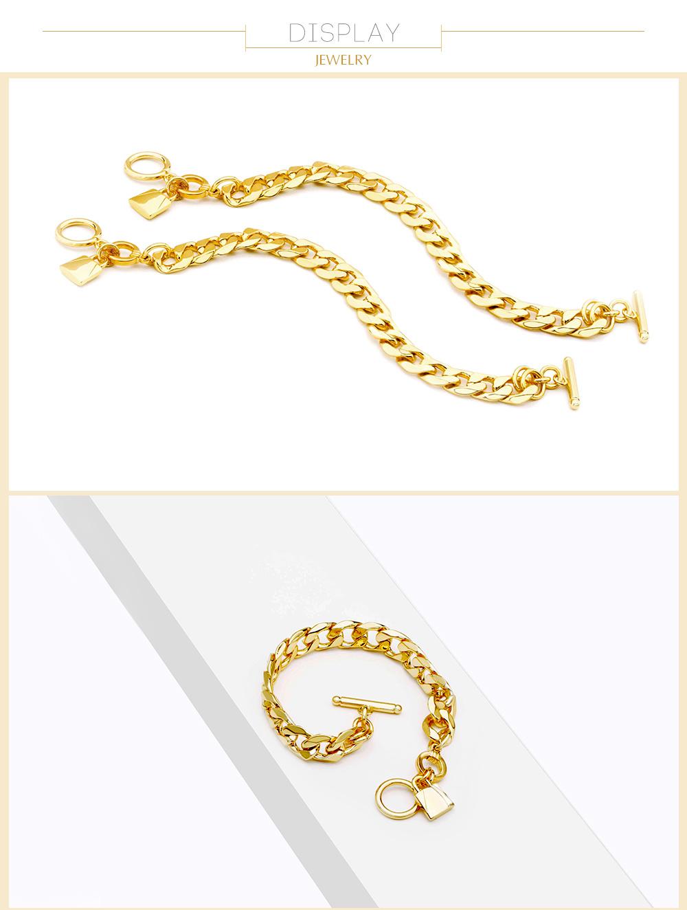 Gold Plated Tennis Cuban Link Chain Bracelet