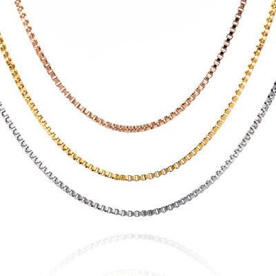 Wholesale 18K Gold Plated Stainless Steel Popular Fashion Jewelry Box Chain Necklace Hip Hop Jewelry