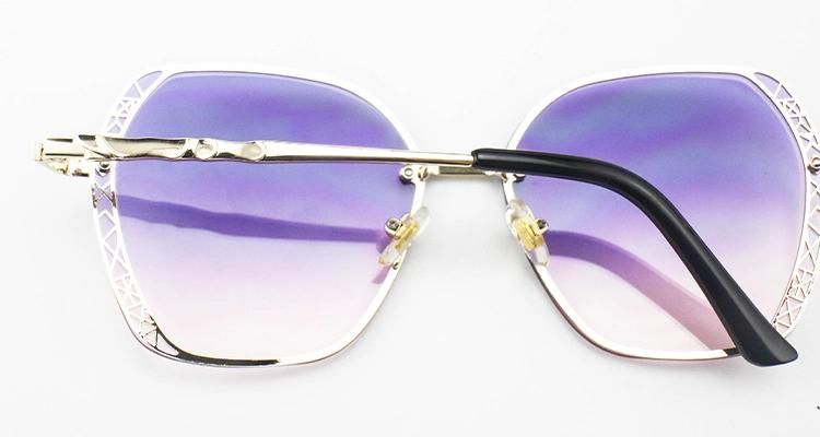 Oversize Wholesale Custom Logo Metal Frameless Women Sunglasses