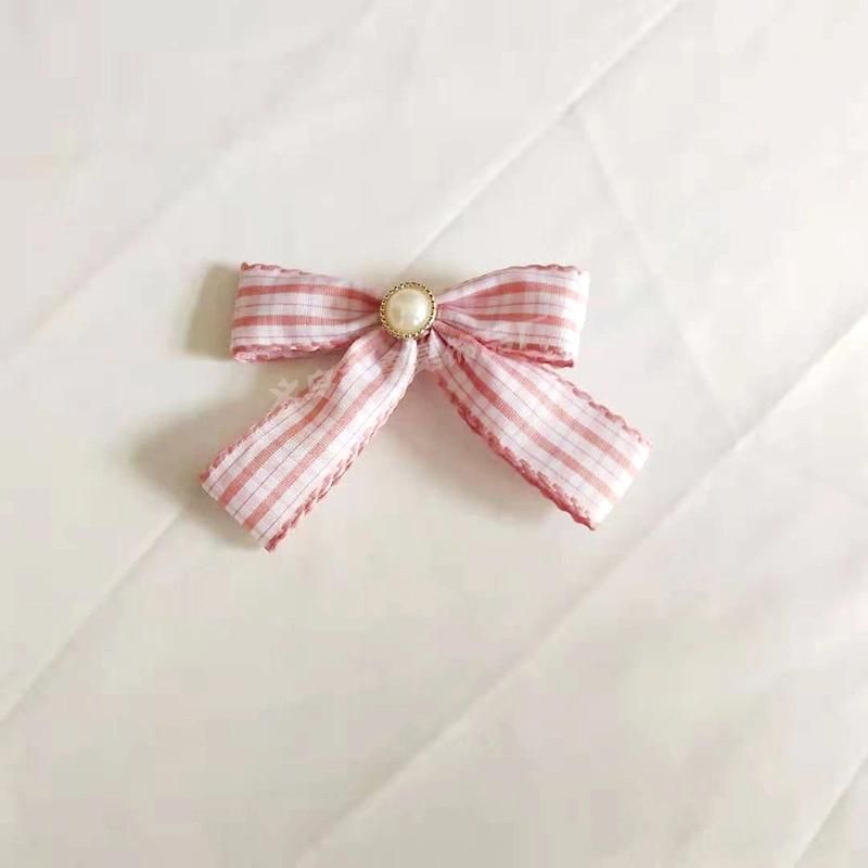 Ins Hair Accessories Pearl Bowknot Simple Hair Clip for Fashion Girls