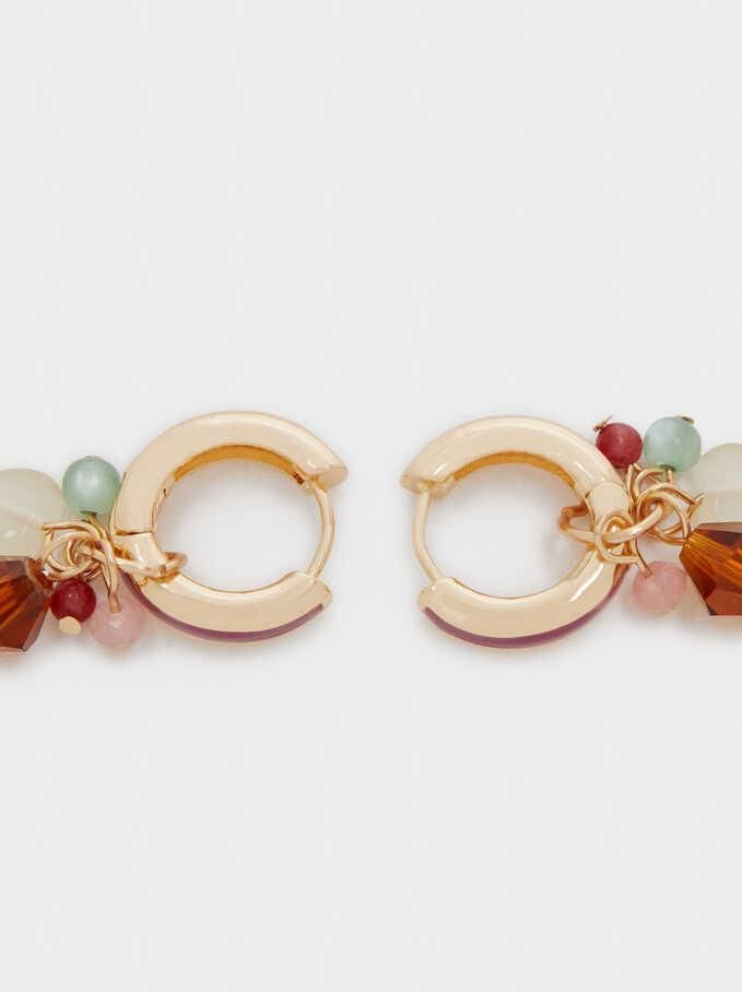 Factory Direct Sale Lovely Pearl Acrylic Small Hoop Earrings with Stones
