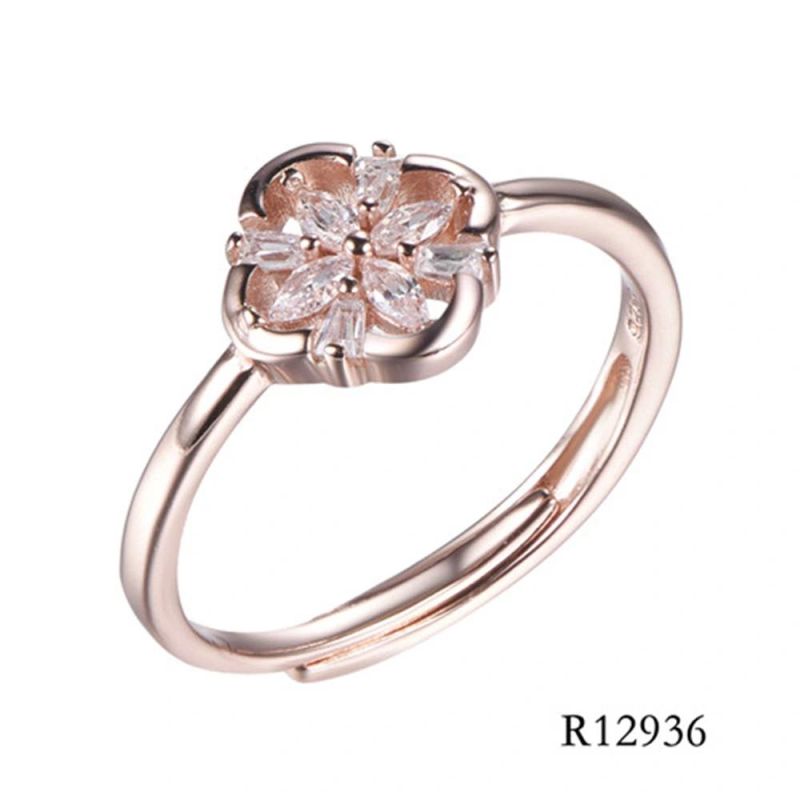 Hot Sale 925 Sterling Silver Ring Wholesale CZ Ring Delicacy Rose Gold Ring