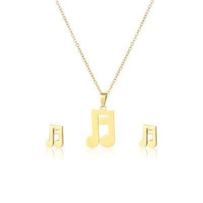 Manufacturer Customized Hypoallergenic Non Discoloration Fashion Jewelry Set High Quality Waterproof Jewelry Set Note Jewelry Set