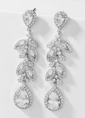 Bridal Dangle CZ Earring, Bridal Jewelry, Wedding CZ Earring, Wedding Jewelry, Factory Direct Wholesale, Rose Gold Earring