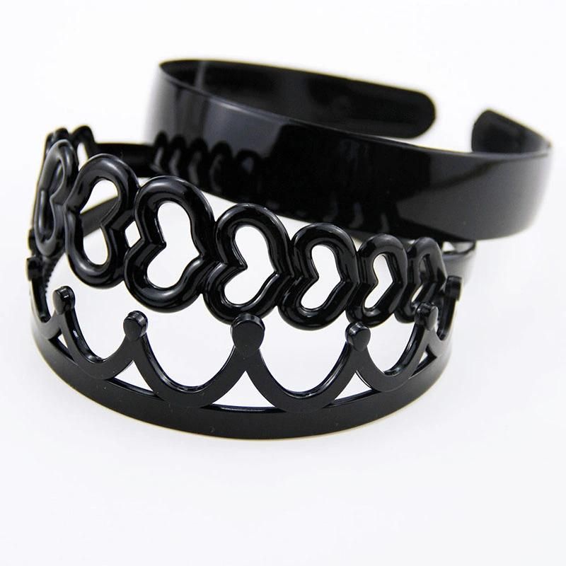 Black Color Plastic Metal Simple Daily Use Hair Band