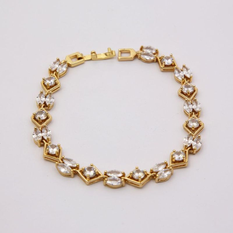Hot Selling Wedding 18K Gold Plated Jewelry Cubic Zircon Bracelet
