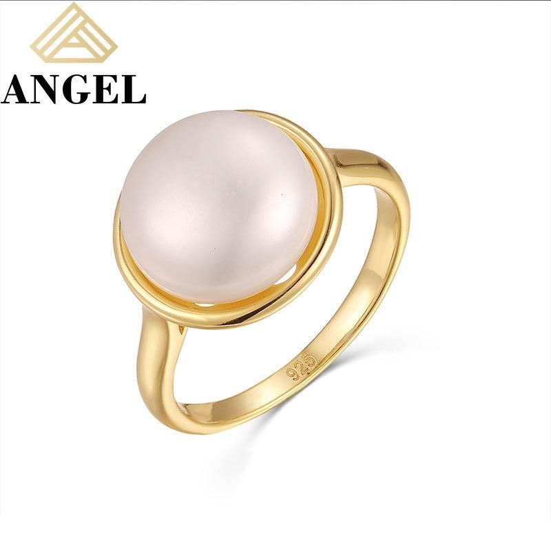 925 Silver Big Pearl Ball Fashion Accessories Fashion Jewelry Beauty Jewellery Hot Sale Ring for Trendy Women