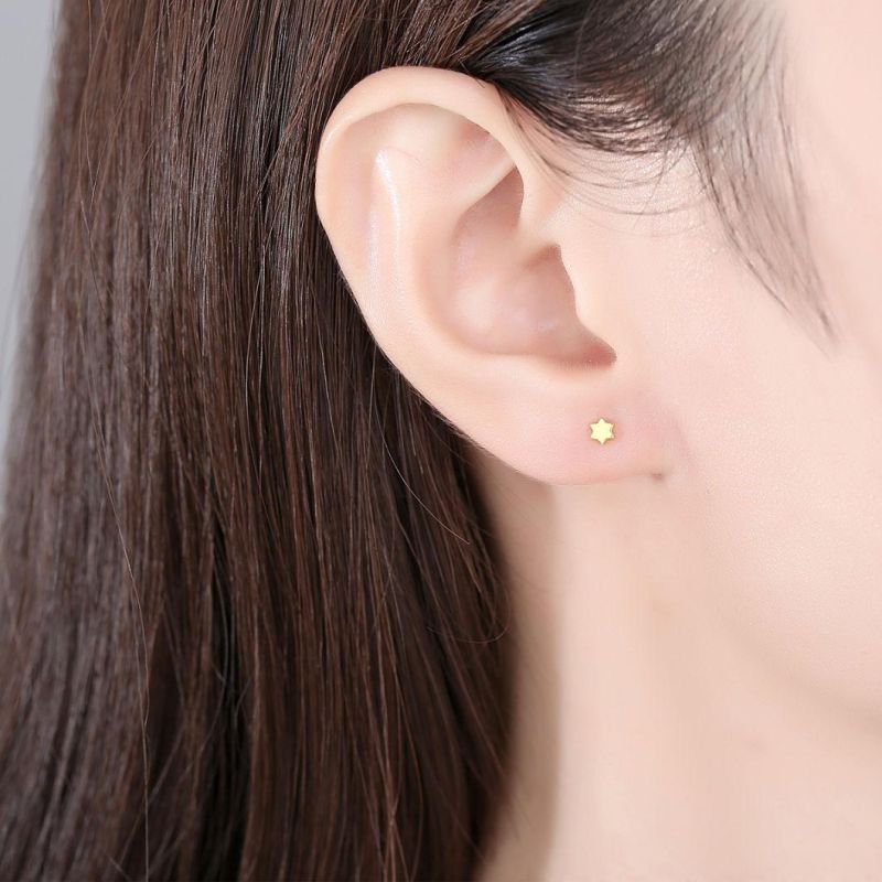 Jewelry Unicorn Silver Studs Six-Pointed Star Earrings for Women