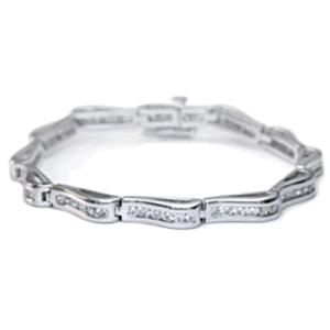 Rhodium Plated Solid 925 Sterling Silver Love Tennis Bracelets