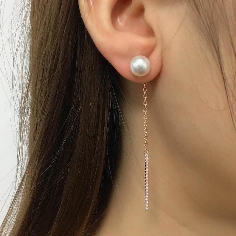 Fashion Jewelry Jewellery 925 Silver Freshwater Pearl Baroque Design Long Tassel Earrings