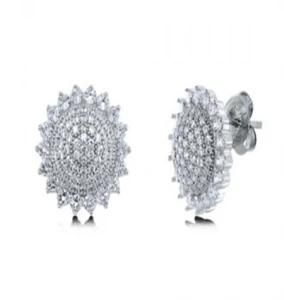 Fashion Stud Earrings with Micro-Pave Setting (LQE-109)