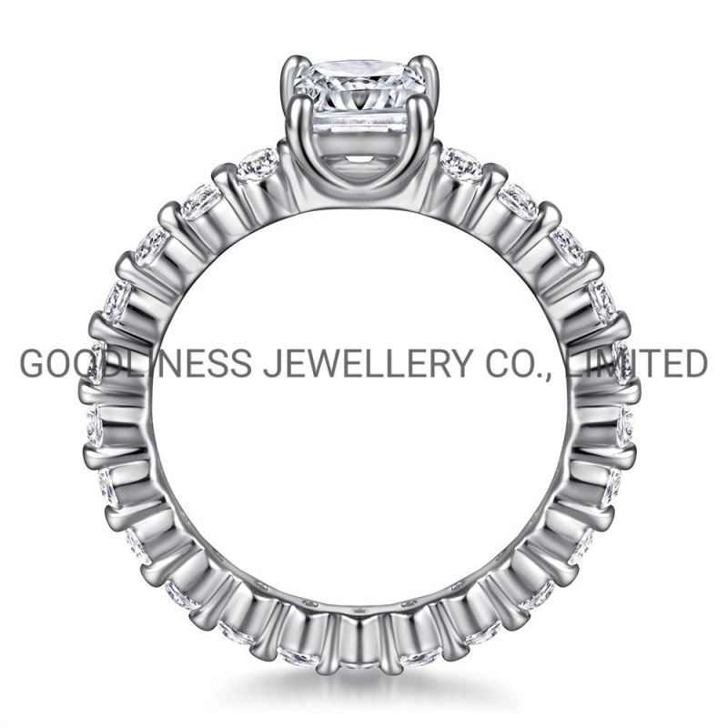 Silver Engagement Wedding Promise Women CZ Diamond Rings for Women