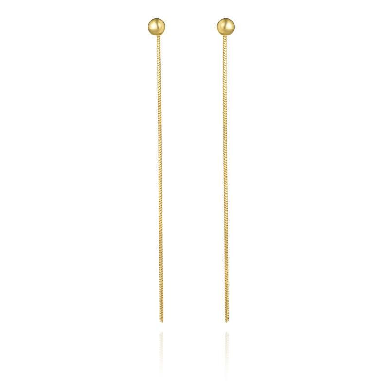 Women Long Fashion 925 Silver Pin Tassel Earrings
