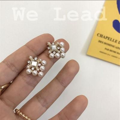 Fashion Square Geometric Pearl Earrings Jewelry