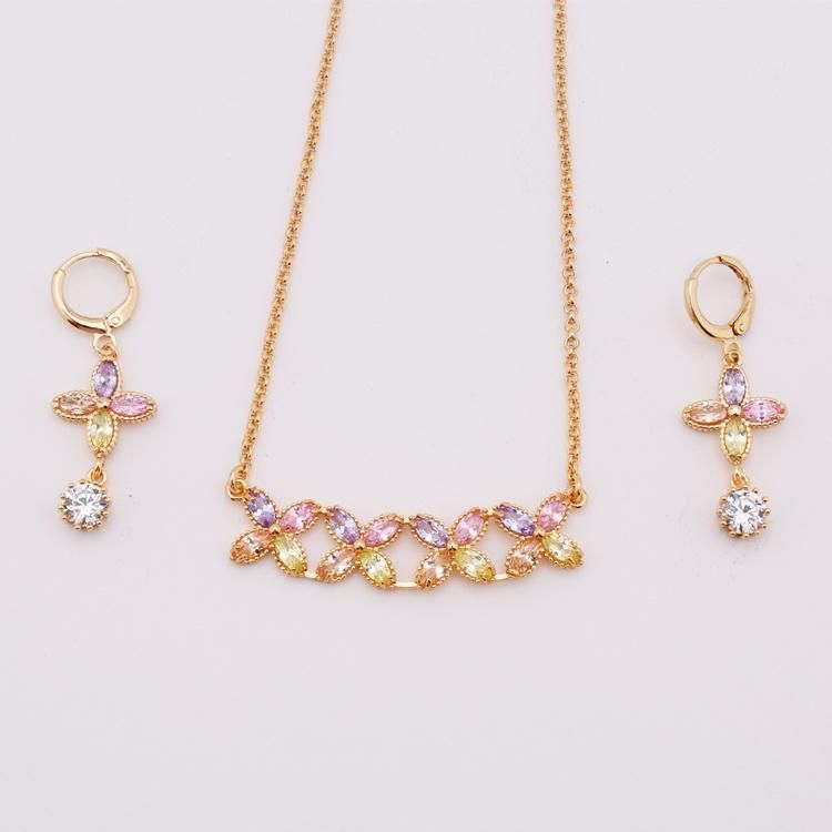 Fashion Costume Wholesale Imitation Gold Silver Stainless Steel Charm Jewelry with Earring Sets Pendant Necklace