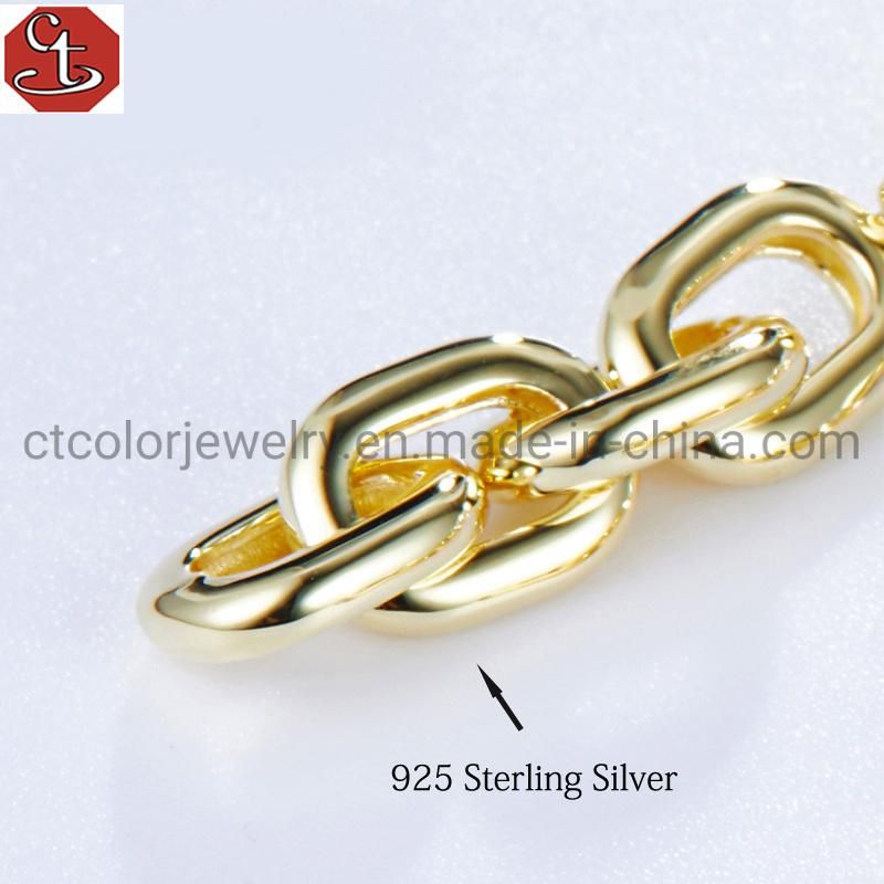 Wholesale Customized Design High Quality 925 Silver or Brass 18K Gold Plated Fashion Minimalist Women and Lady Jewellery Gift Design Earrings