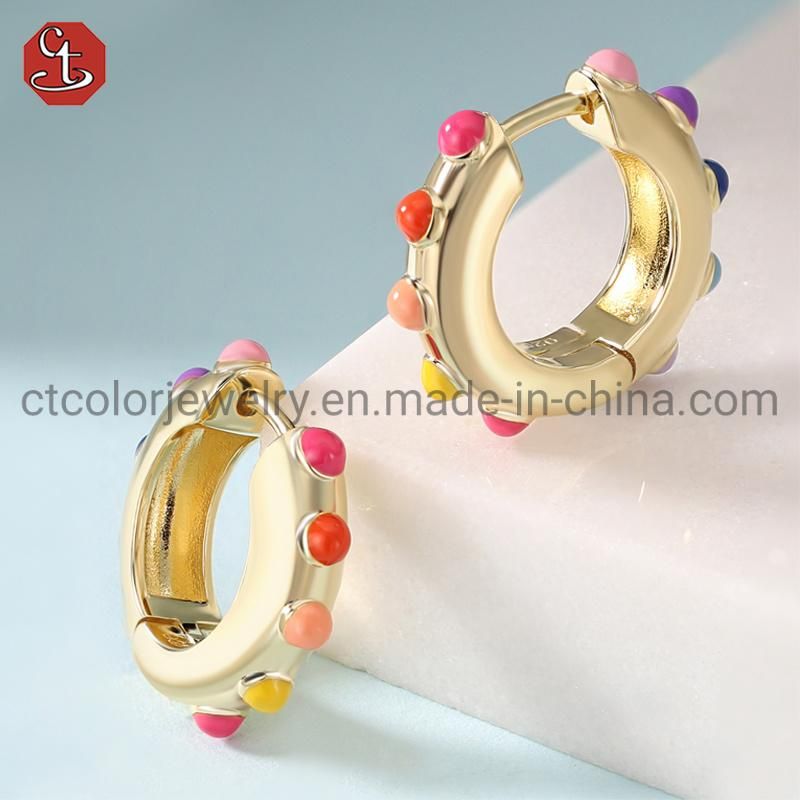 New Special Design Gold Plating Ring Fashion Jewelry 925 Sterling Silver Color Enamel Rings