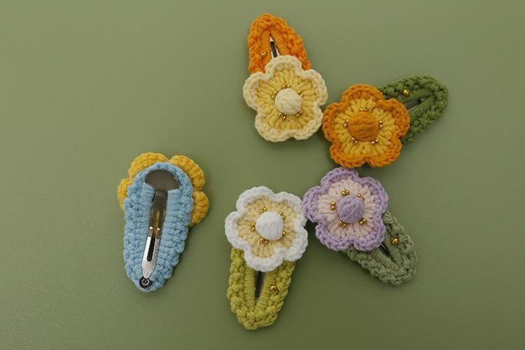 Crochet Flower Snap Hair Clips Ym256