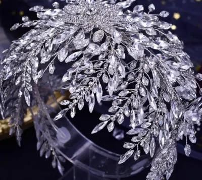 Luxury Big Wedding Bridal Crystal Tiara Hair Comb Hair Vines Headband Headpiece