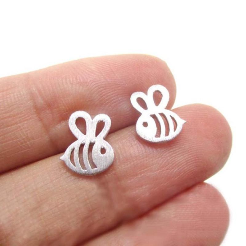 Women Simple Romantic Imulated Pearl Alloy Bee Earings