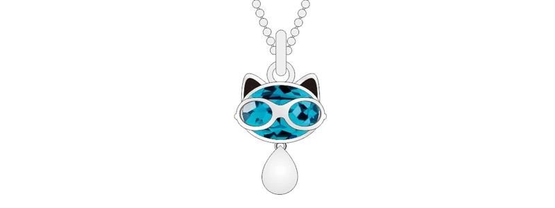 Best Hot Sale Silver Blue Tiger Shape Jewelry Set