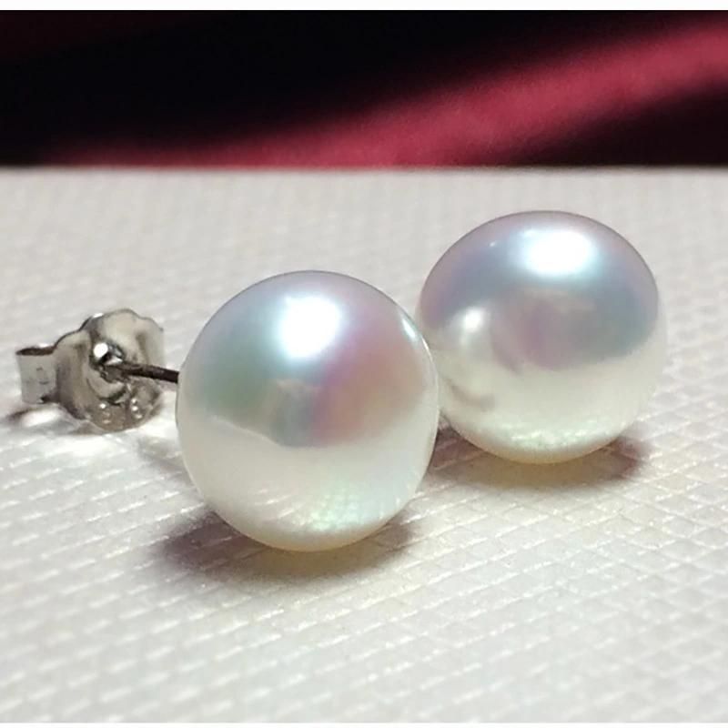 Freshwater Pearl 925 Sterling Silver Stud Earrings Women Fashion Jewelry