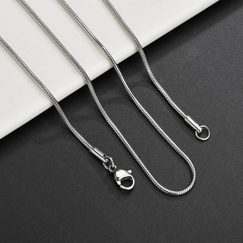 Stainless Steel Round Snake Chain Necklace for Men Women Jewelry