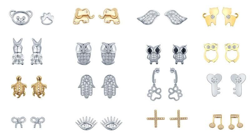 Factory Wholesale 925 Silver or Brass Small Stud Earring Jewelry