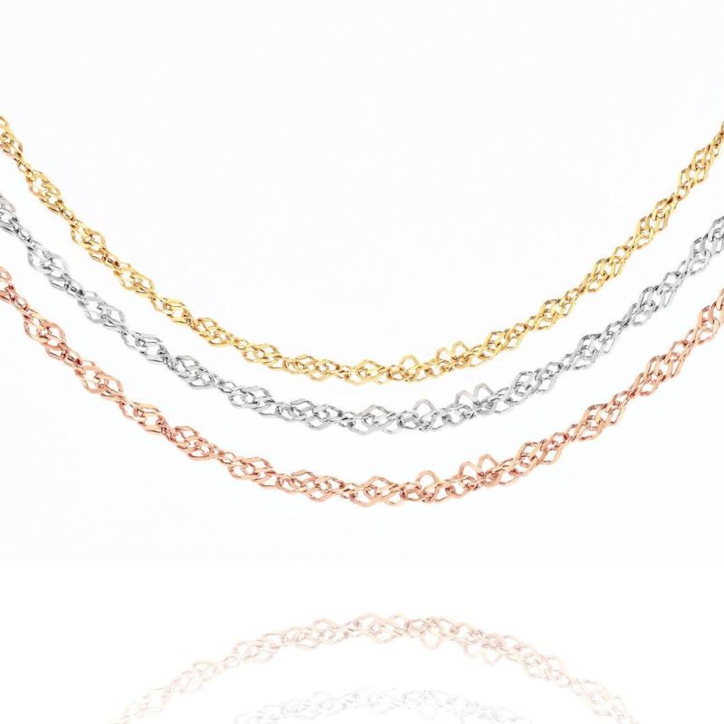 Wholesale Fashion Gold Plated Stainless Steel Singapore Chain Necklace Jewellery for Women Fashion Jewelry Making