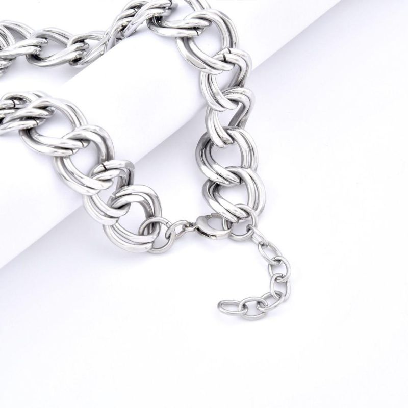 16" 18" 20" 22" 316L Stainless Steel Jewellery Not Tarnished Not Fade Silver Color Rock Style Thick Necklace