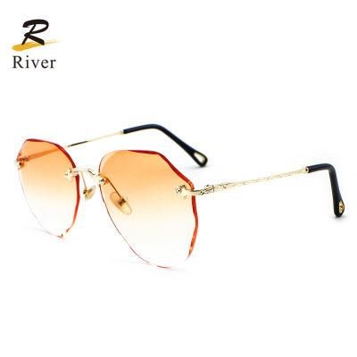 Flower-Shaped Ready Custom Logo Frameless Women Sunglasses