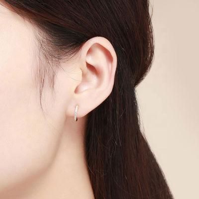 925 Silver Minimal Huggie Hoop Gold Plated Earring Jewelry