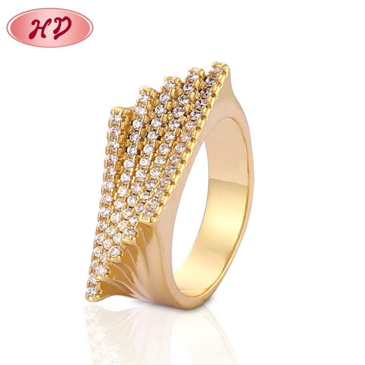 Fashion Women 18K Gold Plated Stainless Steel Silver Wedding Engagement Finger Rings Jewelry Design