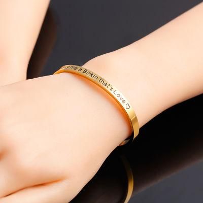 Custom Inspirational Jewelry Fashion Stainless Steel Cuff Bangle Bracelet