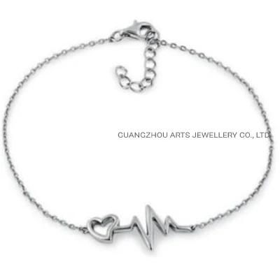 Hear-Touching Plain Silver Adjustable Bracelet