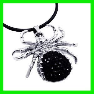 2012 New Model Stainless Steel Black Spider Pendant Jewelry