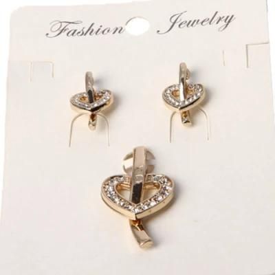 2020 Fashion Heart Shaped Leaves Jewelry Set with Rhinestone