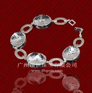 Alibaba China Fashion 925 Sterling Silver Jewelry Charm Bracelet with Big CZ Stone Wholesale Price