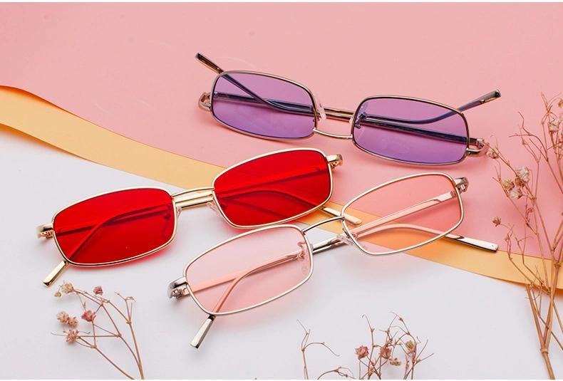 New Style Square Metal Frame Transparent Sunglasses