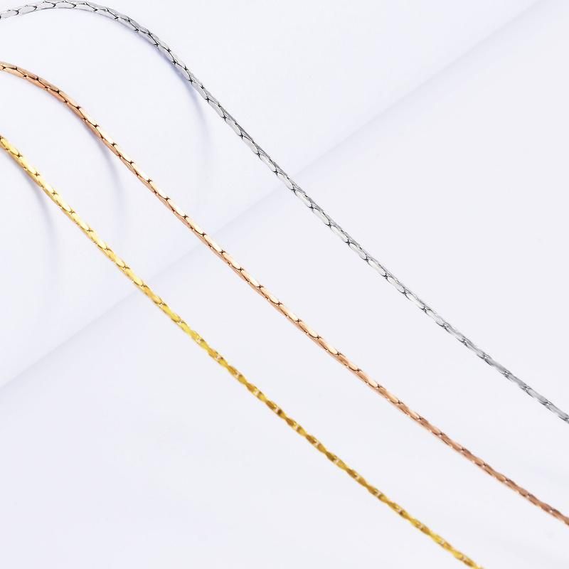 0.4/0.5/0.6/0.8/1.0/1.2/1.4mm Boston Cable Chain Stainless Steel Gold/Silver/Rose Gold Color Necklace for Pendant