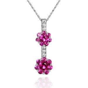 Beautiful Fashion Imitation Jewelry Flower Ruby Zircon Stone Pendant