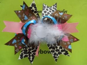 Hair Bows with Feather in The Middle