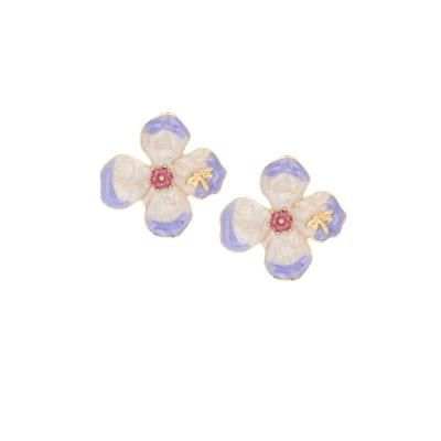 Fashion Jewelry Vintage Mauve Flower Earrings