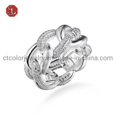 Europe Chain Silver Ring Fashion Jewelry Infinite Brass Ring