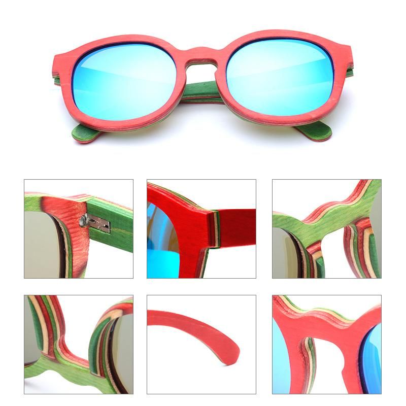 Ce Certificated Custom Polarized Skateboard Wooden Sunglasses