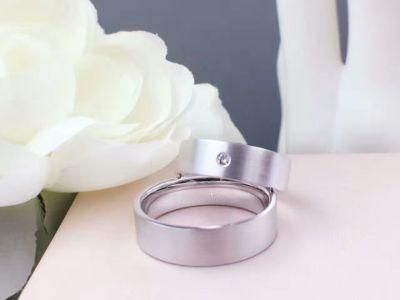 CNC Ring Gypsy Setting White Gold Matte Wedding Ring