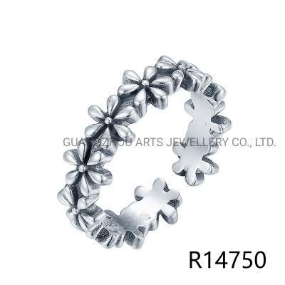 925 Sterling Silver Classic Stackable Flower Finger Ring