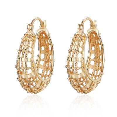 Woman New Trendy Big Large Gold Plated Simple Hoop Earring