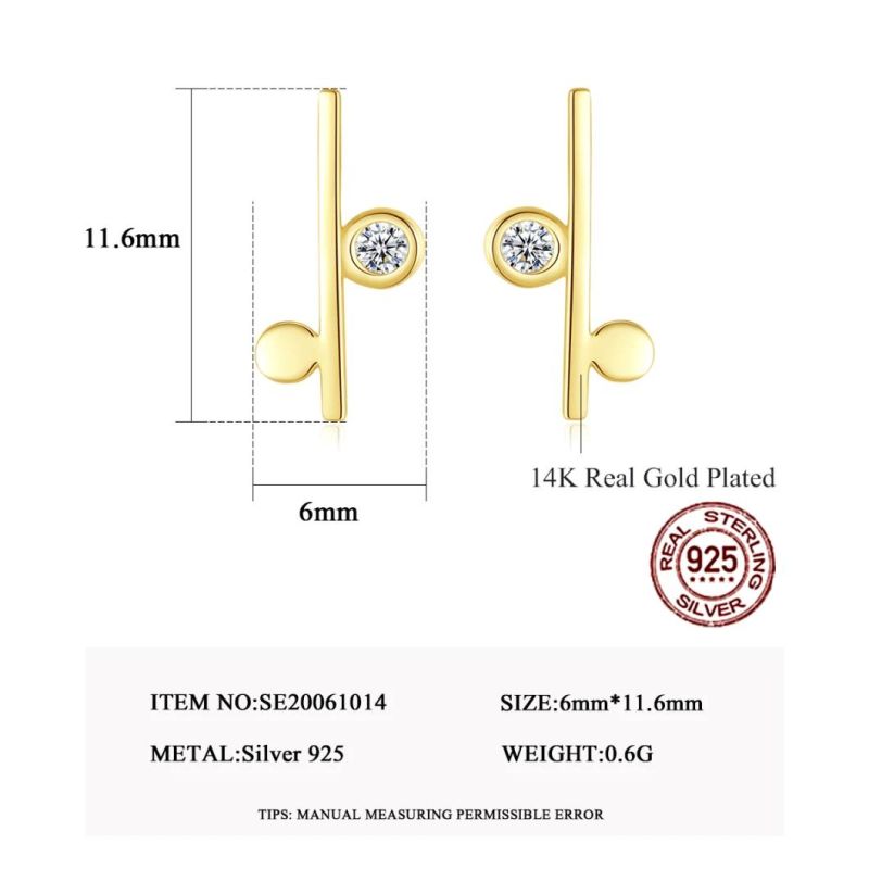 Fashion Creative Crystal Earrings Silver Ear Stud